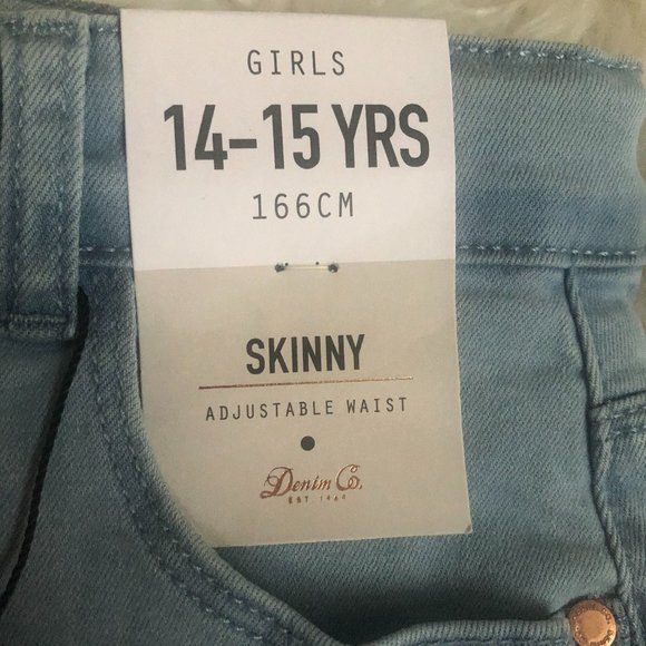 NWT Primark Girls Skinny Blue Jeans Sz 14-15 Years - Picture 5 of 6